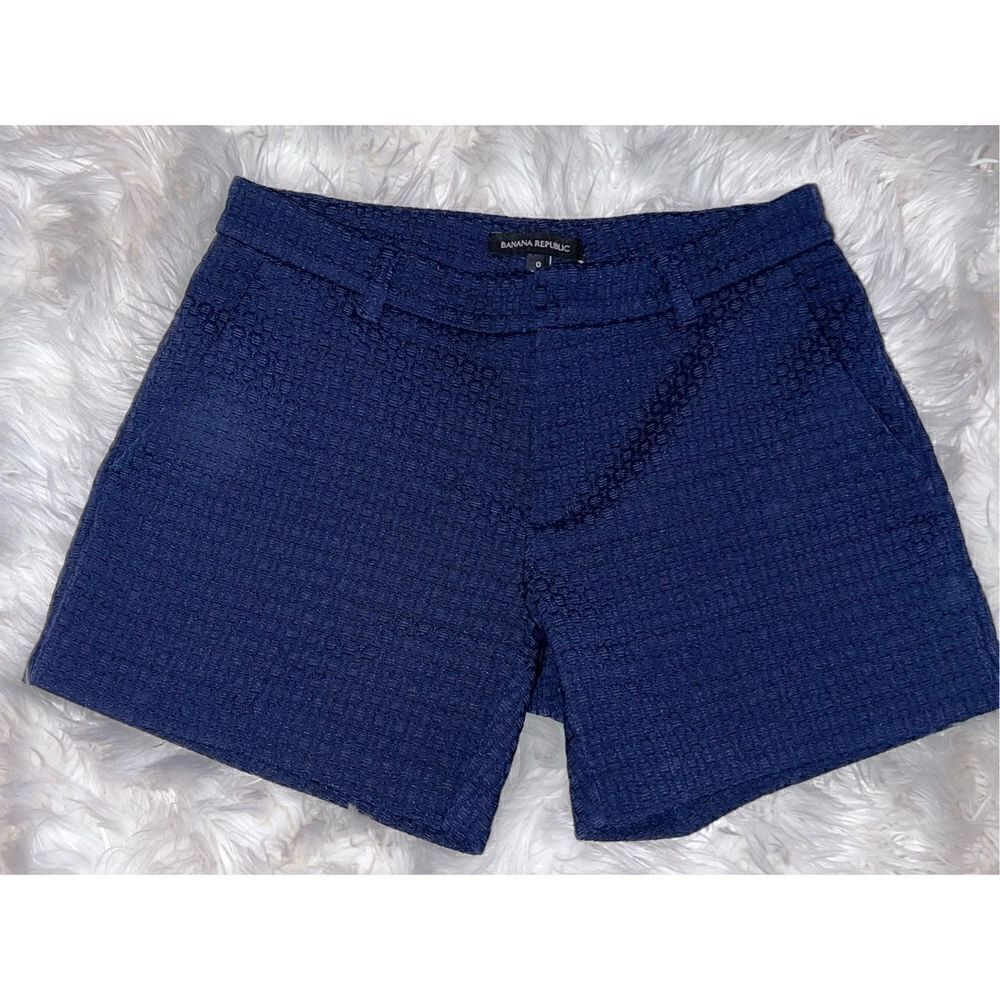 Banana Republic Navy Brocade Dress Shorts Size 0